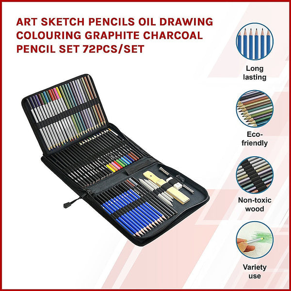 Art Pencils & Charcoal Randy & Travis Machinery Art Sketch Pencils Oil Drawing Colouring Graphite Charcoal Set 72Pcs/Set