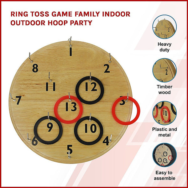 Randy & Travis Machinery Ring Toss Game Family Indoor Outdoor Hoop Party Lawn Games
