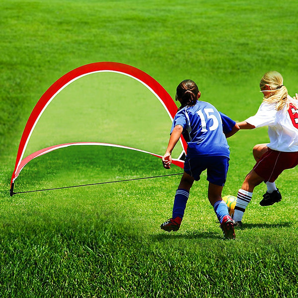 Portable Kids Soccer Goals Set 2 Pop Up Goals, Cones, Carry Bag
