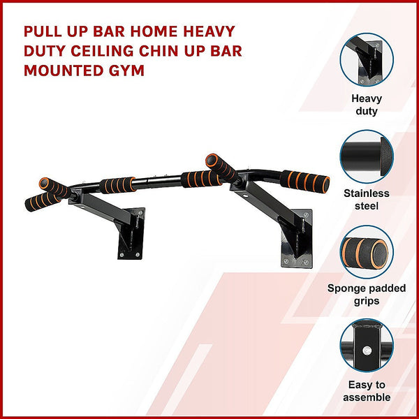 Pull Up Bar Home Heavy Duty Ceiling Chin Mounted Gym