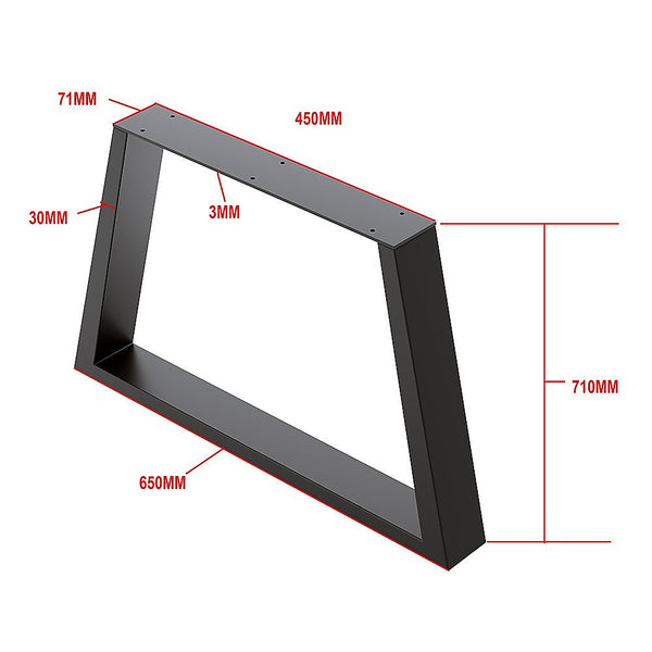 Della Francesca Trapezium Shaped Table Bench Desk Legs Retro Design Fully Welded Black Dining Table Legs