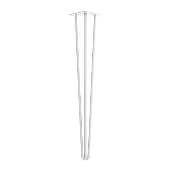 Della Francesca Set Of 4 3 Rod Retro Hairpin Table Legs 12Mm Steel Bench Desk 71Cm White Home Office Desks