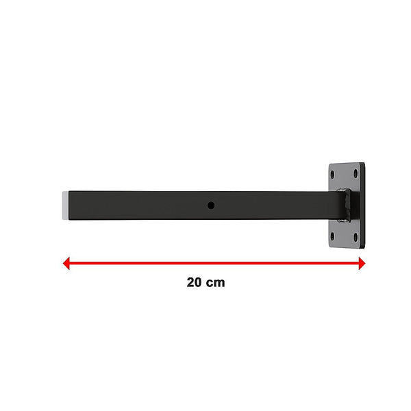 20Cm Floating Shelf Brackets Industrial Metal Shelving Supports 4-Pack Black