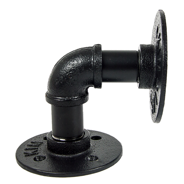 Randy & Travis Machinery Black Iron Pipe Bracket Wall Mounted Floating Shelf Set Of 2 Hanging Shelves