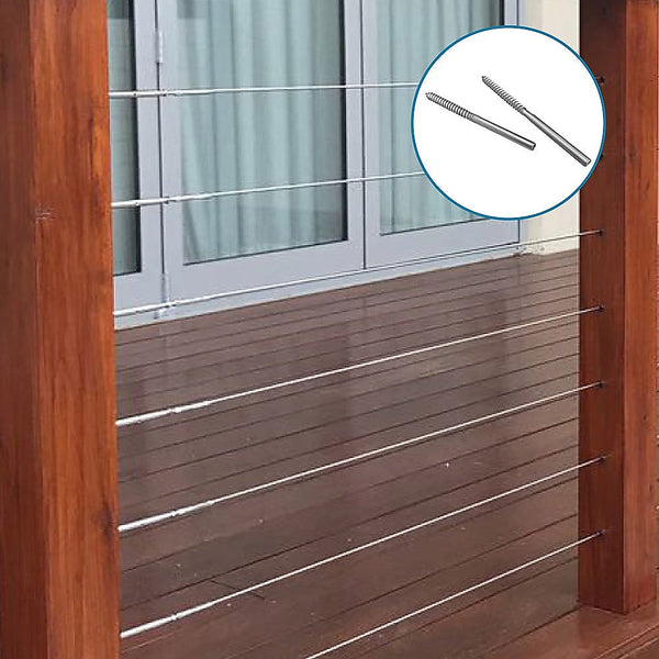 Randy & Travis Machinery Stainless Steel Diy Rope Balustrade Kit 3.2Mm Swage X Lag Screw Term 10 Pack Other Building Materials