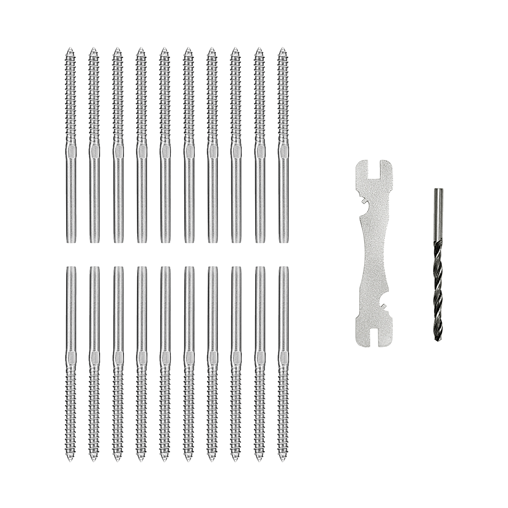 Randy & Travis Machinery Stainless Steel Diy Rope Balustrade Kit 3.2Mm Swage X Lag Screw Term 10 Pack Other Building Materials