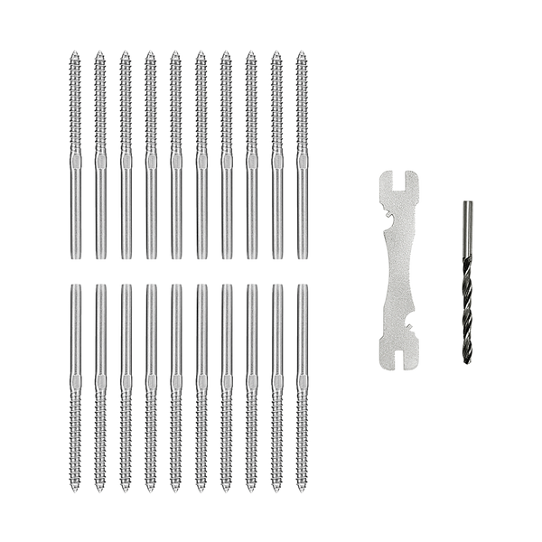Randy & Travis Machinery Stainless Steel Diy Rope Balustrade Kit 3.2Mm Swage X Lag Screw Term 10 Pack Other Building Materials