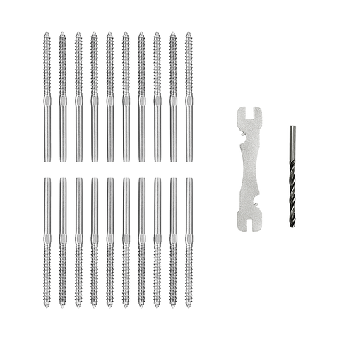 Randy & Travis Machinery Stainless Steel Diy Rope Balustrade Kit 3.2Mm Swage X Lag Screw Term 10 Pack Other Building Materials