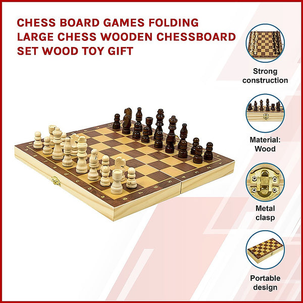 Chess Board Games Folding Large Wooden Chessboard Set Toy Gift