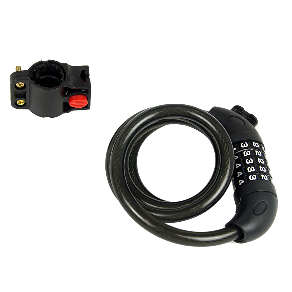 Randy & Travis Machinery Security 5 Digit Combination Bike Cable Lock With Mounting Bracket Locks & Security