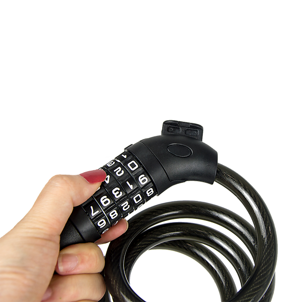 Security 5 Digit Combination Bike Cable Lock With Mounting Bracket