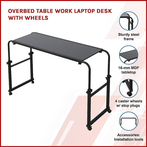 Randy & Travis Machinery Overbed Table Work Laptop Desk With Wheels Laptop Desks