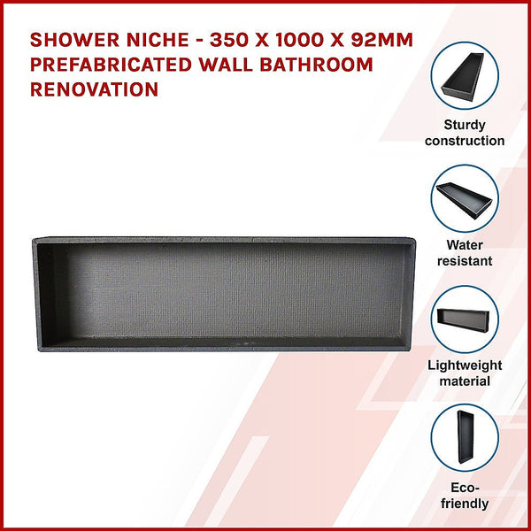Shower Niche - 350 X 1000 92Mm Prefabricated Wall Bathroom Renovation