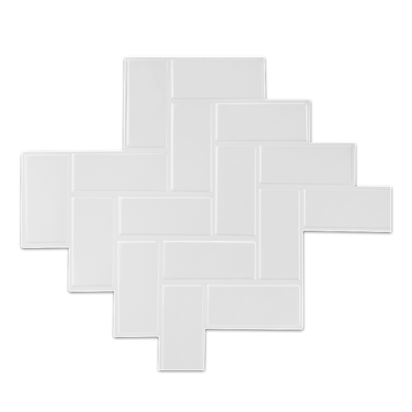 Randy & Travis Machinery Tiles 3D Peel And Stick Wall Herringbone White 10 Sheets Tile Décor