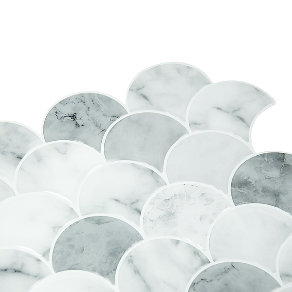 Randy & Travis Machinery Tiles 3D Peel And Stick Wall Fish Scale Mosaic 10 Sheets Tile Décor