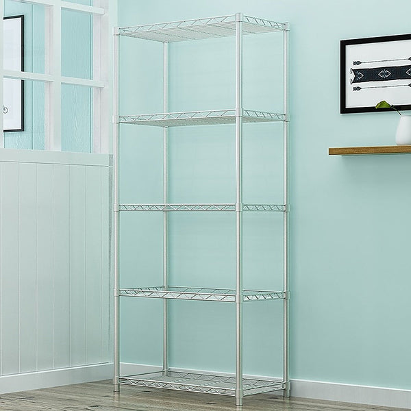 Randy & Travis Machinery 5 Tier Silver Metal Storage Rack Shelving Wire Shelf Tool Shelving & Racking Systems