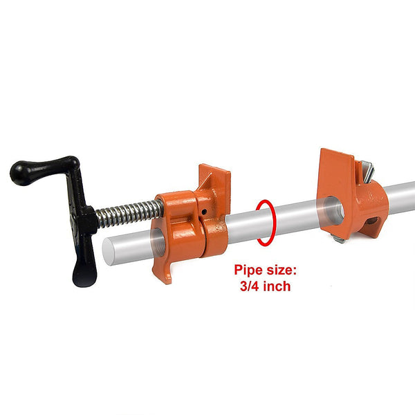 Randy & Travis Machinery 3/4" Wood Gluing Pipe Clamp Set (4 Pack) Heavy Duty Pro Woodworking Cast Iron Clamps & Vices