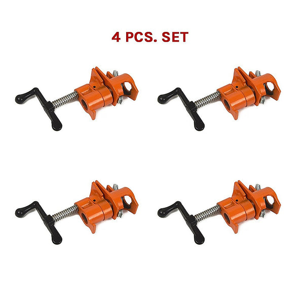 Randy & Travis Machinery 3/4" Wood Gluing Pipe Clamp Set (4 Pack) Heavy Duty Pro Woodworking Cast Iron Clamps & Vices