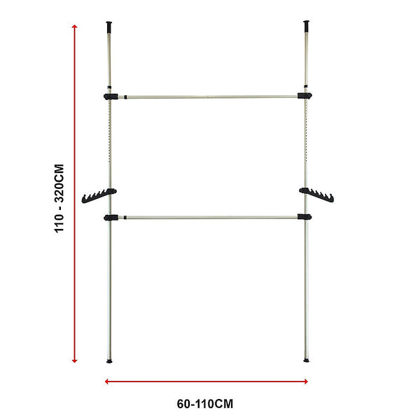 Randy & Travis Machinery Heavy Duty Adjust Clothes Rail Storage Garment Shelf Hanging Display Stand Rack Garment Racks