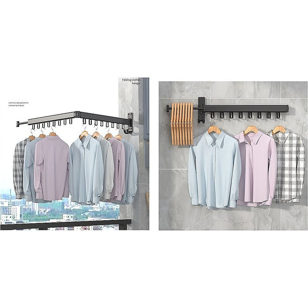 Foldable Wall Hanging Clothes Drying Rack Balcony Retractable Hanger