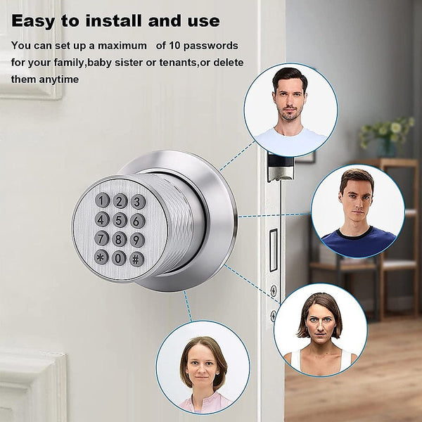 Randy & Travis Machinery Digital Electronic Code Door Lock Keyless Entry Keypad Programmable Knob Smart Door Locks