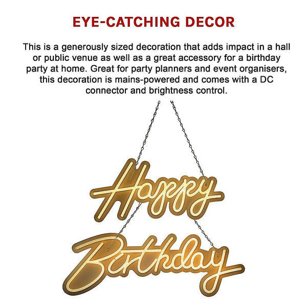 Randy & Travis Machinery Happy Birthday Neon Sign Hanging Glowing Party Decoration Party Decorations