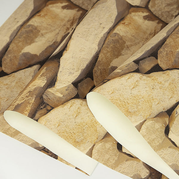 Wallpaper Rolls & Sheets Randy & Travis Machinery Rustic Rock Brick Wallpaper