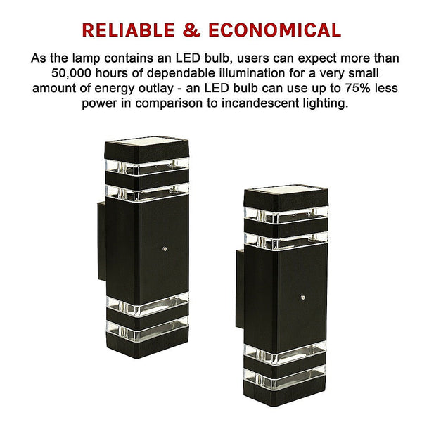 Randy & Travis Machinery Modern 12" Led Up Down Wall Light Dual Lamp Fixtures Outdoor Dusk To Dawn Sensor Landscape & Walkway Lights