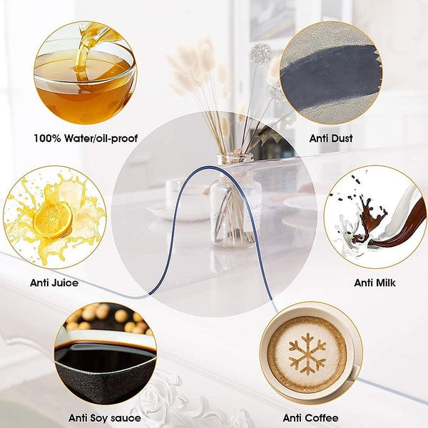 Randy & Travis Machinery Pvc Tablecloth Protector Cover Dining Cloth Plastic 2134X1070mm 1.5Mm Table Cloths