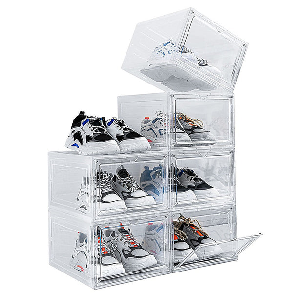 Randy & Travis Machinery Sneaker Display Case Shoe Storage Organizer Box Stackable Plastic Clear Magnetic Shoe Organisers