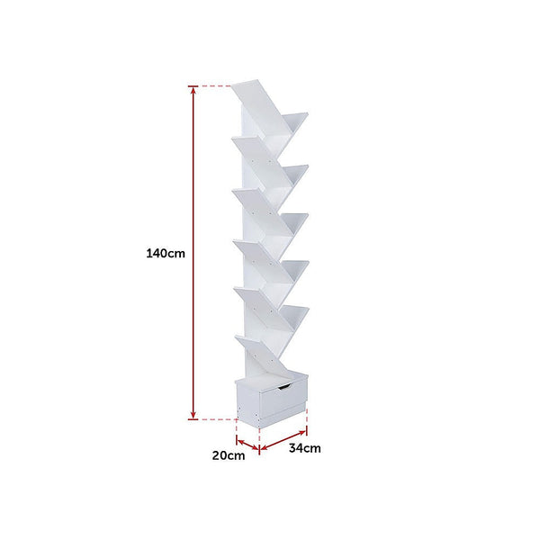 Randy & Travis Machinery Tree Bookshelf Bookcase Organizer 12 Tier Multipurpose Shelf Display Racks Bookshelves