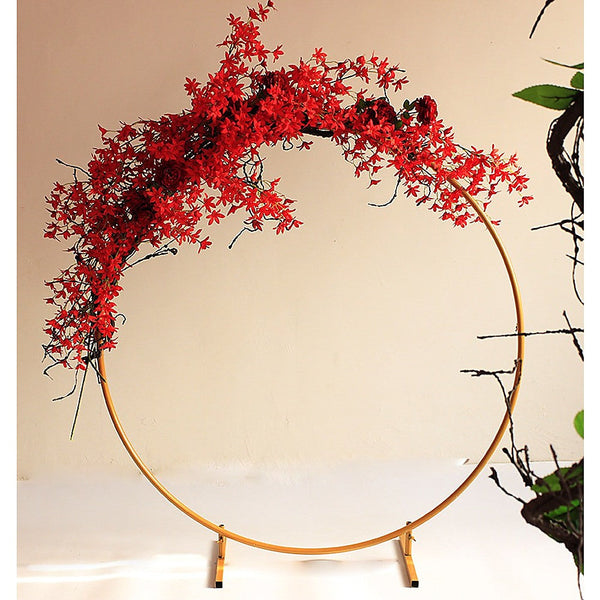 Randy & Travis Machinery 3M Gold Wedding Hoop Round Circle Arch Backdrop Flower Display Stand Frame Background Party Decorations