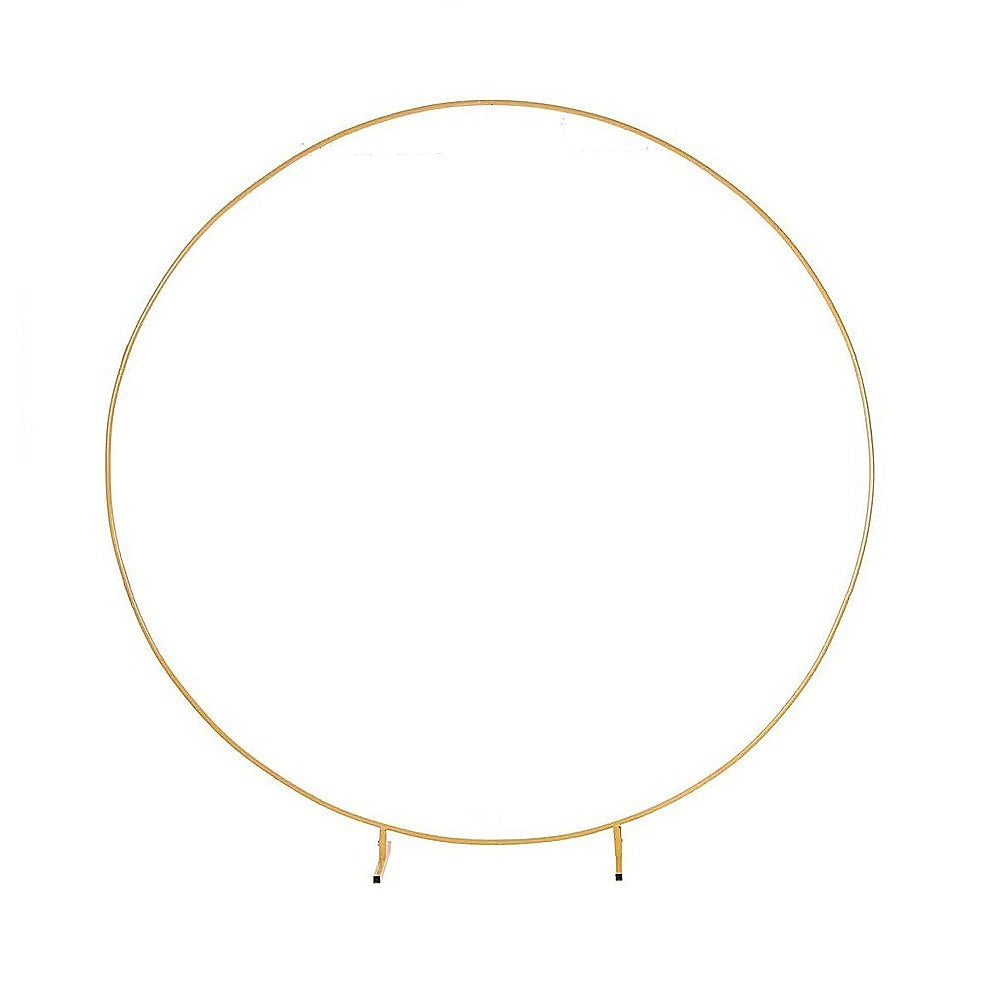 Randy & Travis Machinery 3M Gold Wedding Hoop Round Circle Arch Backdrop Flower Display Stand Frame Background Party Decorations