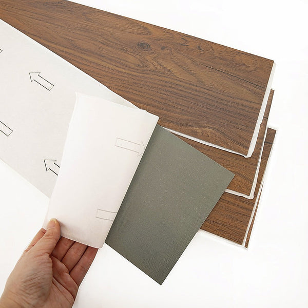 Randy & Travis Machinery Vinyl Floor Tiles Self Adhesive Flooring Teak Wood Grain 16 Pack 2.3Sqm Vinyl Flooring