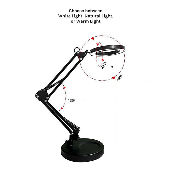 Veile Studios 10X Magnifying Glass Desk Light Magnifier Led Lamp Reading With Base Jewellery Loupes & Magnifiers