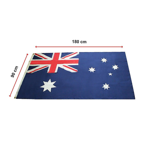 Bariloche Australian Flag Heavy Duty Woven Spun Poly Metal Clips Flag Pole