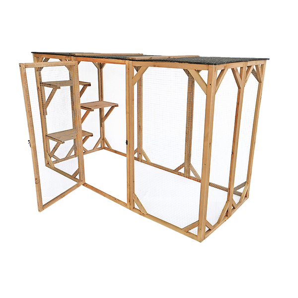 Randy & Travis Machinery 180Cm Large Cat Enclosure Outdoor Cage With 3 Platforms Small Animal Cages & Hutches