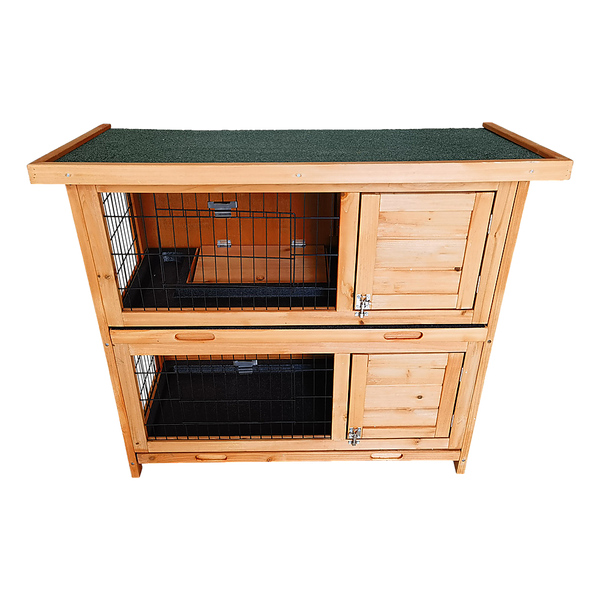 Large Rabbit Hutch With Base Chicken Coop 2 Storey Guinea Pig Pet Cage House