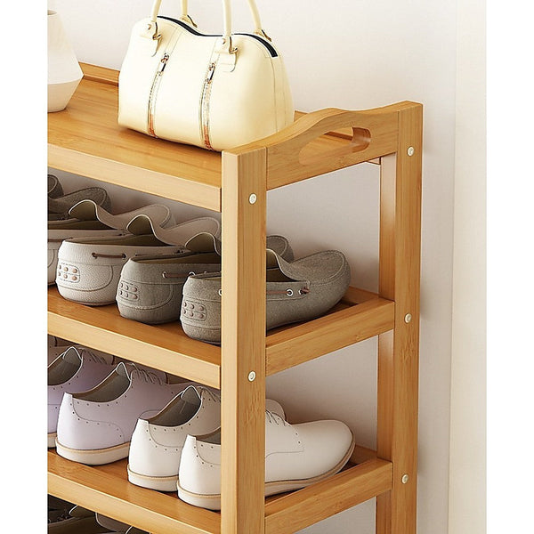 Randy & Travis Machinery 6 Layers Natural Wood Bamboo Shelf Entryway Storage Shoe Rack Home Furniture Shoe Racks