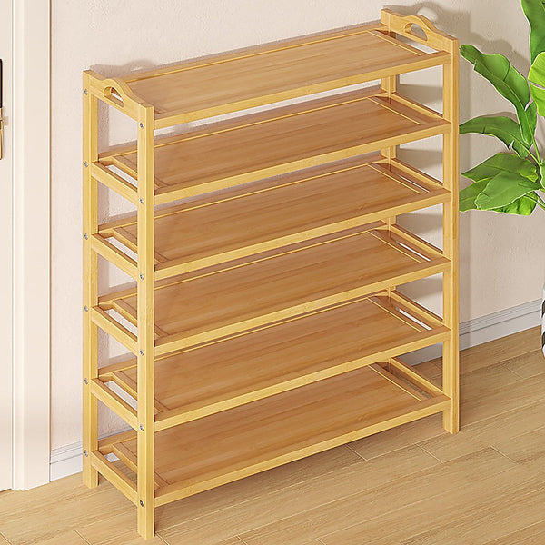 Randy & Travis Machinery 6 Layers Natural Wood Bamboo Shelf Entryway Storage Shoe Rack Home Furniture Shoe Racks