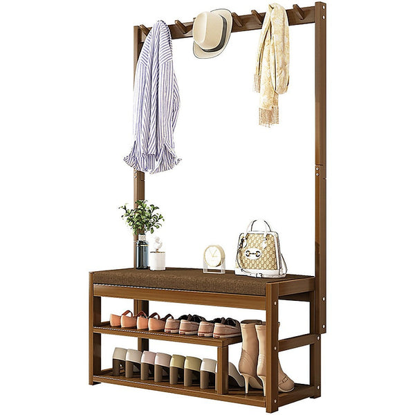 Randy & Travis Machinery 100Cm Hallway Bench Coat Rack Stand Multifunctional Shelf Entryway Coat & Hat Racks