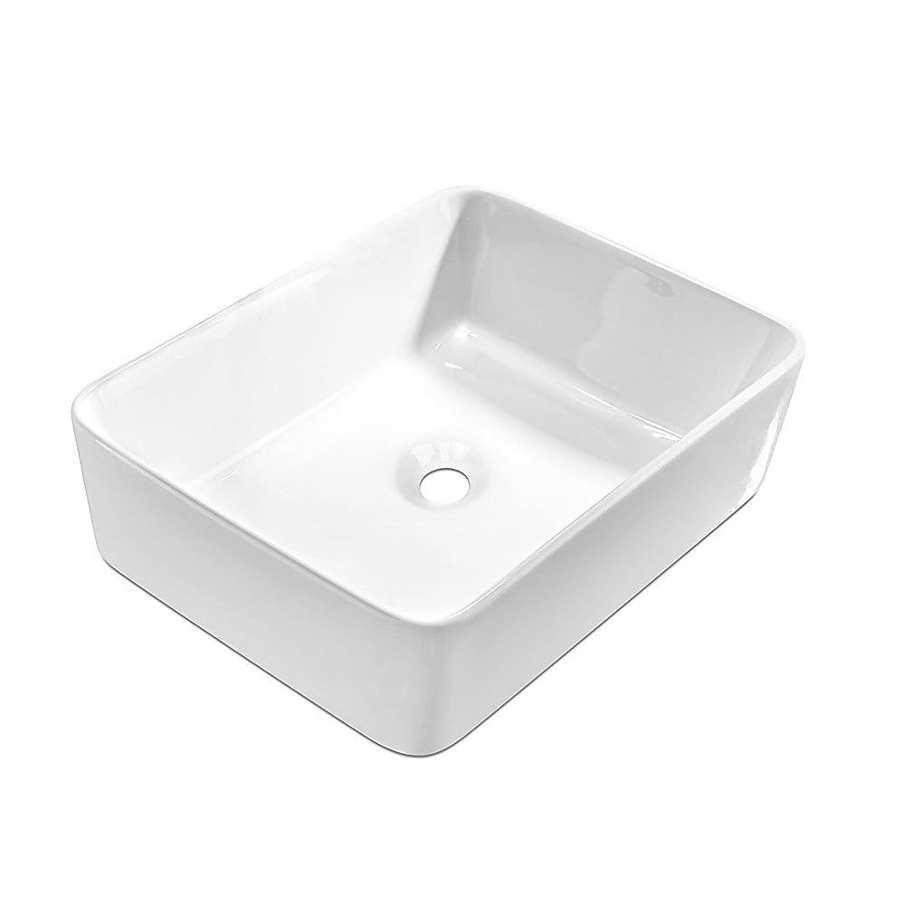 Della Francesca Ceramic Bathroom Basin Vanity Sink Square Above Counter Top Mount Bowl Bathroom Sinks