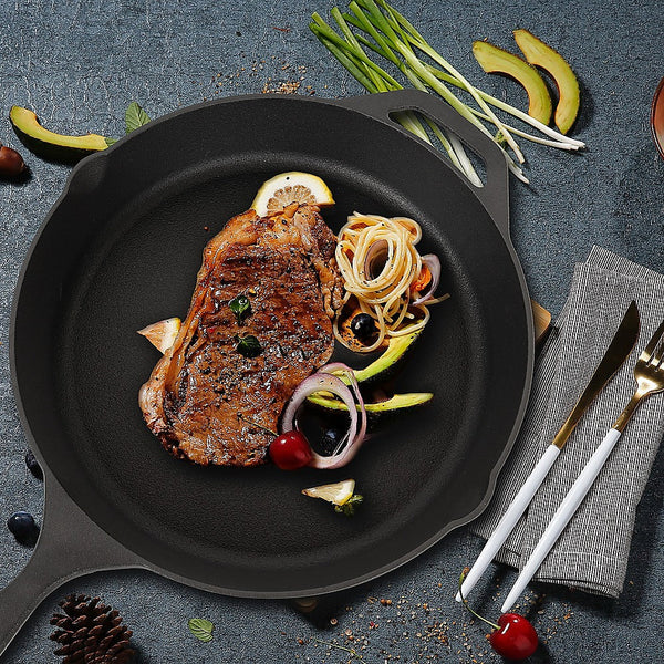 Randy & Travis Machinery Non Stick Frying Pan Cast Iron Steak Skillet Round Bbq Grill Cookware 30Cm Frying & Grill Pans