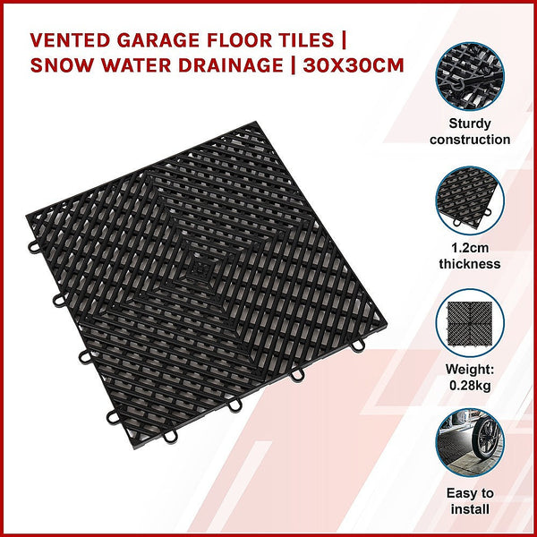 Randy & Travis Machinery Vented Garage Floor Tiles | Snow Water Drainage 30X30cm Floor & Wall Tiles