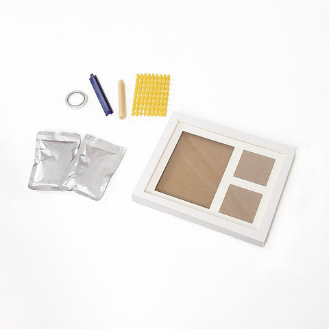 Randy & Travis Machinery Little One Hand Foot Print Clay Cast Kit Photo Picture Frame Christening Gift Photo Frames