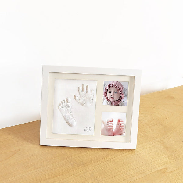 Randy & Travis Machinery Little One Hand Foot Print Clay Cast Kit Photo Picture Frame Christening Gift Photo Frames