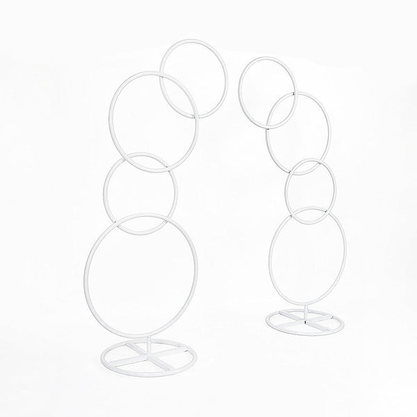 Randy & Travis Machinery 2Pcs Round Wedding Arch Backdrop Rings Loops Flower Balloon Lawn Row Stand Venue Decorations