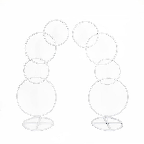 Randy & Travis Machinery 2Pcs Round Wedding Arch Backdrop Rings Loops Flower Balloon Lawn Row Stand Venue Decorations