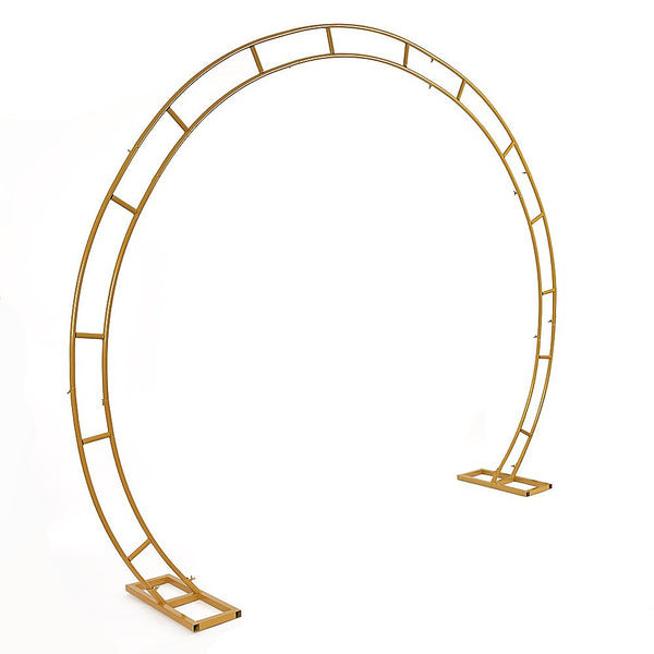 Randy & Travis Machinery 260Cm Gold Metal Wedding Arch Round Balloon Birthday Party Venue Decorations