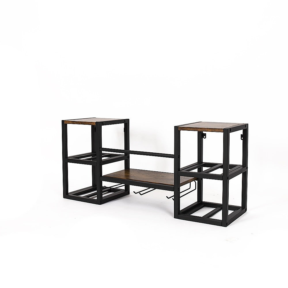 Randy & Travis Machinery Wall Mounted Wine Rack 3 Stem Glass Holder Storage Organiser Racks